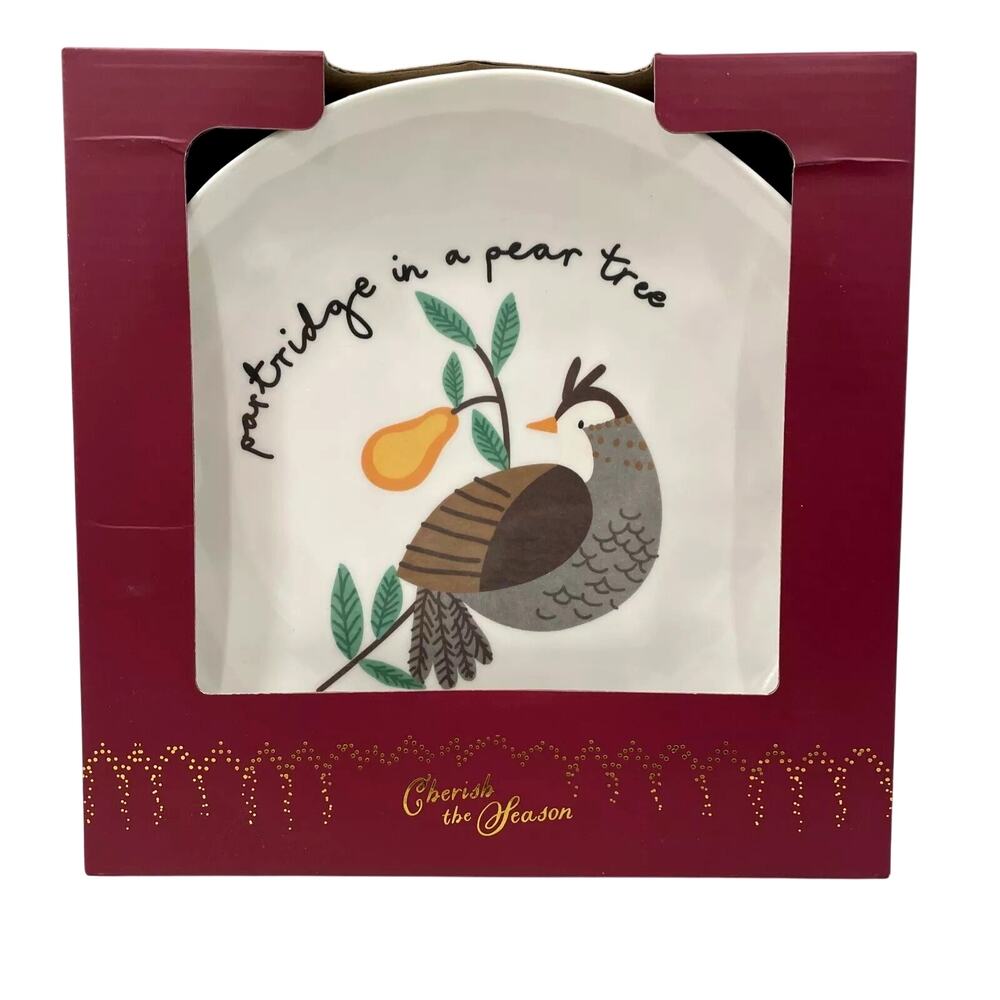 12 Days of Christmas Melamine Plate Set of 12 Salad Snack Plates NIB HOLIDAY